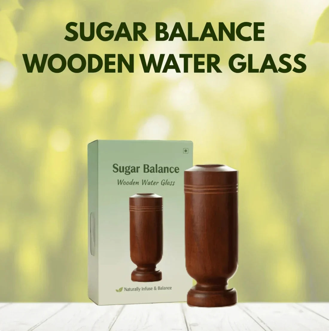 Sugar Balance Vijaysar Wooden Water Glass (Pack Of 1).